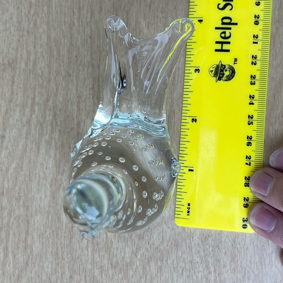 Vintage Clear Glass Song Bird Figurine Paperweight - Picture 14 of 16